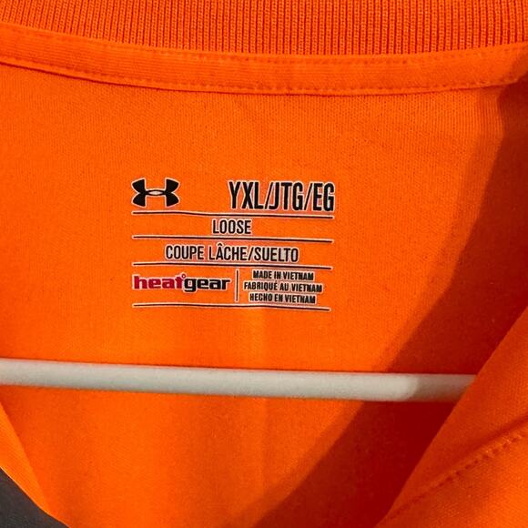 Under Armour Boys Loose Orange Polo, YXL, Pre-owned - Picture 4 of 4